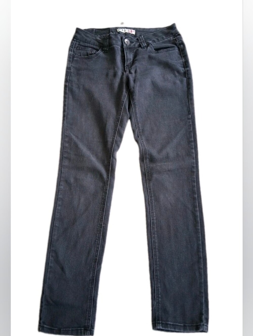 Paris Blues Jeans Womens Sz 5 Black Straightleg Low Rise Stretch Denim